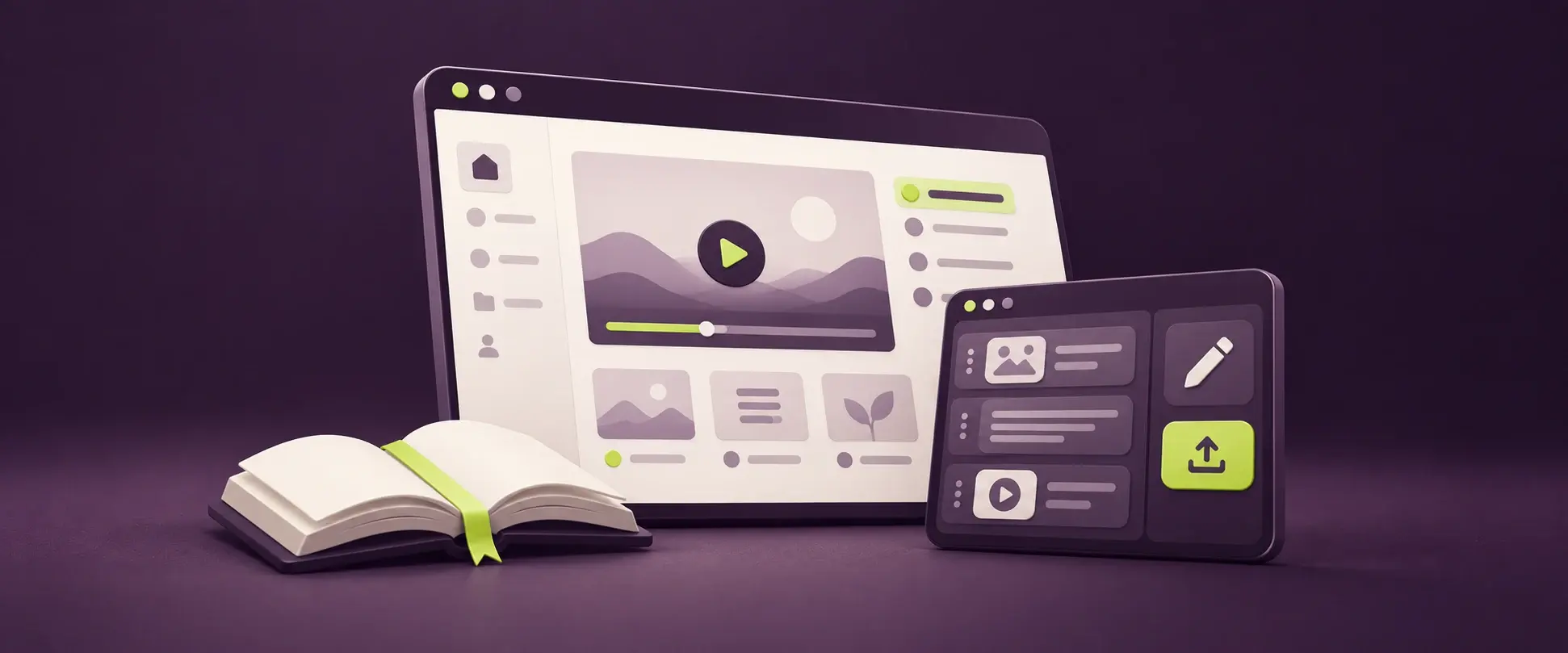 Learning management platform featuring student assessment review portal and rich-content lesson authoring studio